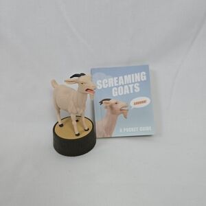 Screaming Goat Desk Toy Figure Booklet Running Press Screaming Working Condition